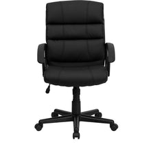Load image into Gallery viewer, Mid-Back Black LeatherSoft Swivel Task Office Chair with Arms
