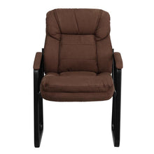 Load image into Gallery viewer, Brown Microfiber Executive Side Reception Chair
