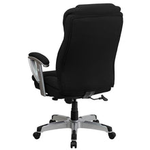 Load image into Gallery viewer, 400 lb. Rated Black Fabric Executive Office Chair with Silver Adjustable Arms
