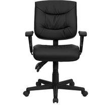 Load image into Gallery viewer, Mid-Back Black Multifunction Swivel Task Office Chair with Adjustable Arms
