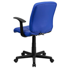 Load image into Gallery viewer, Mid-Back Blue Quilted Vinyl Swivel Task Office Chair with Arms

