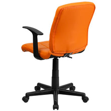 Load image into Gallery viewer, Mid-Back Orange Quilted Vinyl Swivel Task Office Chair with Arms
