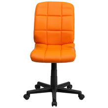 Load image into Gallery viewer, Mid-Back Orange Quilted Vinyl Swivel Task Office Chair
