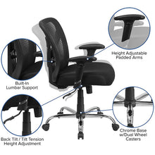 Load image into Gallery viewer, Big &amp; Tall Office Chair | Adjustable Height Mesh Swivel Office Chair with Wheels
