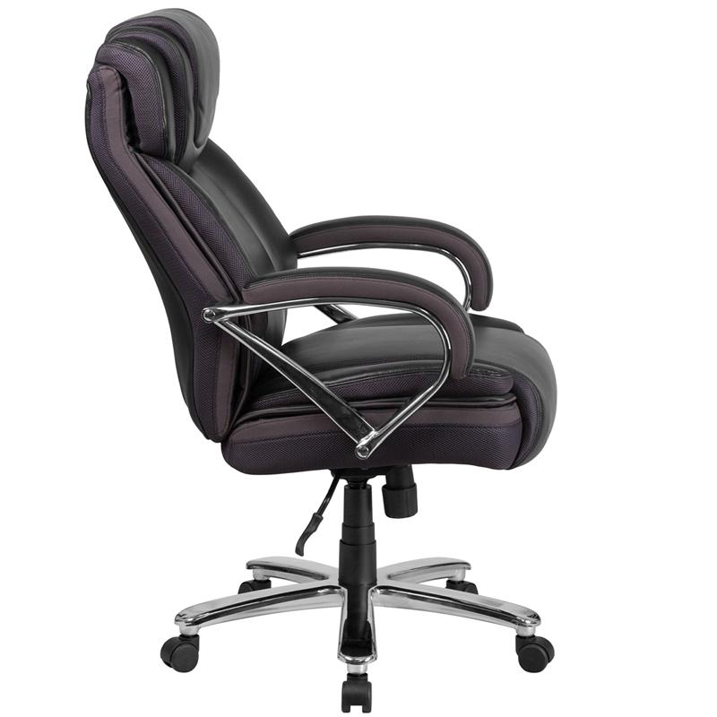500 lb. Rated Black Executive Swivel Office Chair with Extra Wide Seat
