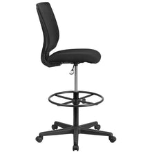 Load image into Gallery viewer, Mid-Back Mesh Drafting Chair with Black Fabric Seat and Adjustable Foot Ring
