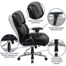 Load image into Gallery viewer, 24/7 Intensive Use Big &amp; Tall 400 lb. Rated Black Executive Lumbar Office Chair
