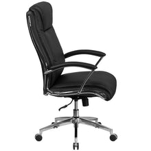 Load image into Gallery viewer, High Back Black Smooth Upholstered Executive Swivel Office Chair
