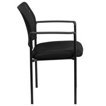 Load image into Gallery viewer, Comfort Black Mesh Stackable Steel Side Chair with Arms
