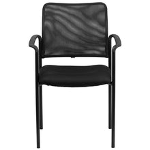 Load image into Gallery viewer, Comfort Black Mesh Stackable Steel Side Chair with Arms
