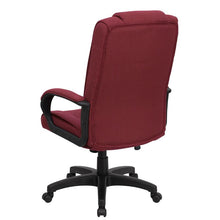 Load image into Gallery viewer, High Back Burgundy Fabric Executive Swivel Office Chair with Arms
