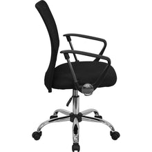 Load image into Gallery viewer, Mid-Back Black Mesh Swivel Task Office Chair with Lumbar Support Band and Arms
