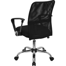 Load image into Gallery viewer, Mid-Back Black Mesh Swivel Task Office Chair with Lumbar Support Band and Arms
