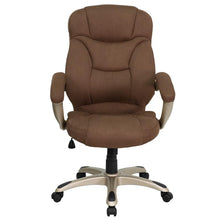 Load image into Gallery viewer, High Back Brown Microfiber Contemporary Executive Swivel Office Chair with Arms
