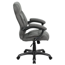 Load image into Gallery viewer, High Back Gray Microfiber Contemporary Executive Swivel Office Chair with Arms
