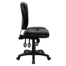 Load image into Gallery viewer, Mid-Back Black Multifunction Swivel Task Office Chair with Pillow Top Cushioning
