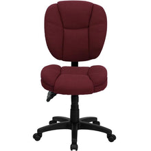 Load image into Gallery viewer, Mid-Back Burgundy Fabric Multifunction Swivel Task Office Chair
