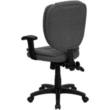 Load image into Gallery viewer, Mid-Back Gray Fabric Multifunction Swivel Task Office Chair and Arms
