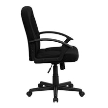 Load image into Gallery viewer, Mid-Back Black Fabric Executive Swivel Office Chair with Nylon Arms
