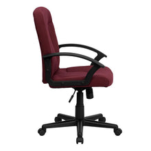 Load image into Gallery viewer, Mid-Back Burgundy Fabric Executive Swivel Office Chair with Nylon Arms
