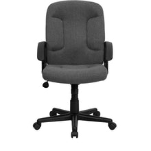 Load image into Gallery viewer, Mid-Back Gray Fabric Executive Swivel Office Chair with Nylon Arms

