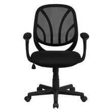 Load image into Gallery viewer, Office Chair Mid-Back Black Mesh Swivel Task Office Chair with Arms
