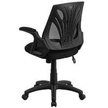 Load image into Gallery viewer, Mid-Back Designer Black Mesh Swivel Task Office Chair with Open Arms
