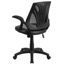Load image into Gallery viewer, Mid-Back Designer Black Mesh Swivel Task Office Chair with Seat and Open Arms
