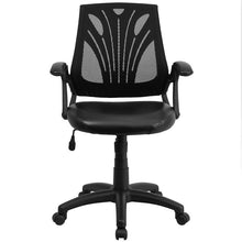 Load image into Gallery viewer, Mid-Back Designer Black Mesh Swivel Task Office Chair with Seat and Open Arms
