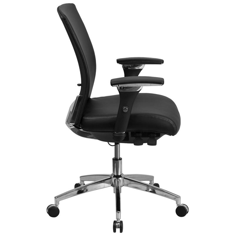 300 lb. Rated Black Multifunction Office Chair with Seat Slider