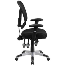 Load image into Gallery viewer, Mid-Back Black Mesh Multifunction Swivel Task Office Chair with Adjustable Arms
