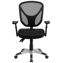 Load image into Gallery viewer, Mid-Back Black Mesh Multifunction Swivel Task Office Chair with Adjustable Arms
