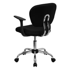 Load image into Gallery viewer, Mid-Back Black Mesh Padded Swivel Task Office Chair with Chrome Base and Arms
