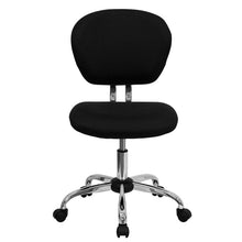 Load image into Gallery viewer, Mid-Back Black Mesh Padded Swivel Task Office Chair with Chrome Base
