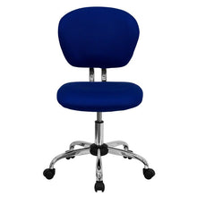 Load image into Gallery viewer, Mid-Back Blue Mesh Padded Swivel Task Office Chair with Chrome Base
