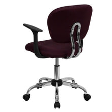 Load image into Gallery viewer, Mid-Back Burgundy Mesh Padded Swivel Task Office Chair with Chrome Base and Arms
