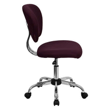 Load image into Gallery viewer, Mid-Back Burgundy Mesh Padded Swivel Task Office Chair with Chrome Base
