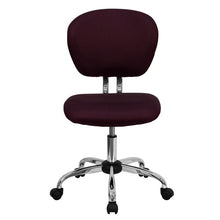 Load image into Gallery viewer, Mid-Back Burgundy Mesh Padded Swivel Task Office Chair with Chrome Base
