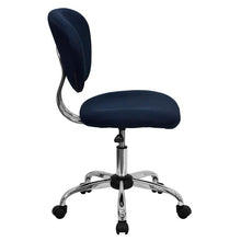 Load image into Gallery viewer, Mid-Back Navy Mesh Padded Swivel Task Office Chair with Chrome Base
