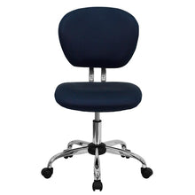 Load image into Gallery viewer, Mid-Back Navy Mesh Padded Swivel Task Office Chair with Chrome Base
