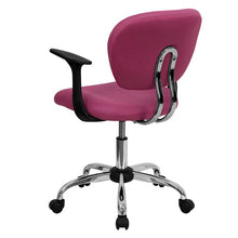 Load image into Gallery viewer, Mid-Back Pink Mesh Padded Swivel Task Office Chair with Chrome Base and Arms
