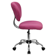 Load image into Gallery viewer, Mid-Back Pink Mesh Padded Swivel Task Office Chair with Chrome Base
