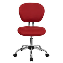 Load image into Gallery viewer, Mid-Back Red Mesh Padded Swivel Task Office Chair with Chrome Base
