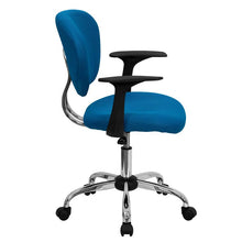 Load image into Gallery viewer, Mid-Back Turquoise Mesh Padded Swivel Task Office Chair
