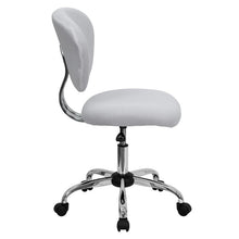 Load image into Gallery viewer, Mid-Back White Mesh Padded Swivel Task Office Chair with Chrome Base
