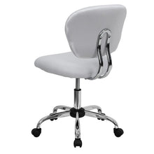 Load image into Gallery viewer, Mid-Back White Mesh Padded Swivel Task Office Chair with Chrome Base
