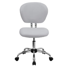Load image into Gallery viewer, Mid-Back White Mesh Padded Swivel Task Office Chair with Chrome Base
