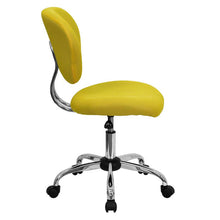 Load image into Gallery viewer, Mid-Back Yellow Mesh Padded Swivel Task Office Chair with Chrome Base
