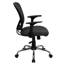 Load image into Gallery viewer, Mid-Back Dark Gray Mesh Swivel Task Office Chair with Chrome Base and Arms
