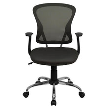 Load image into Gallery viewer, Mid-Back Dark Gray Mesh Swivel Task Office Chair with Chrome Base and Arms

